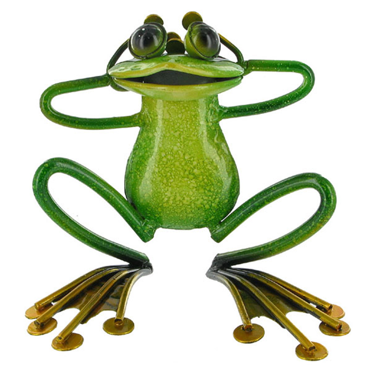 Fabulous Relaxing Green Metal Garden Frog Wall Sculpture Ornament Figure Frogs Ebay 6455